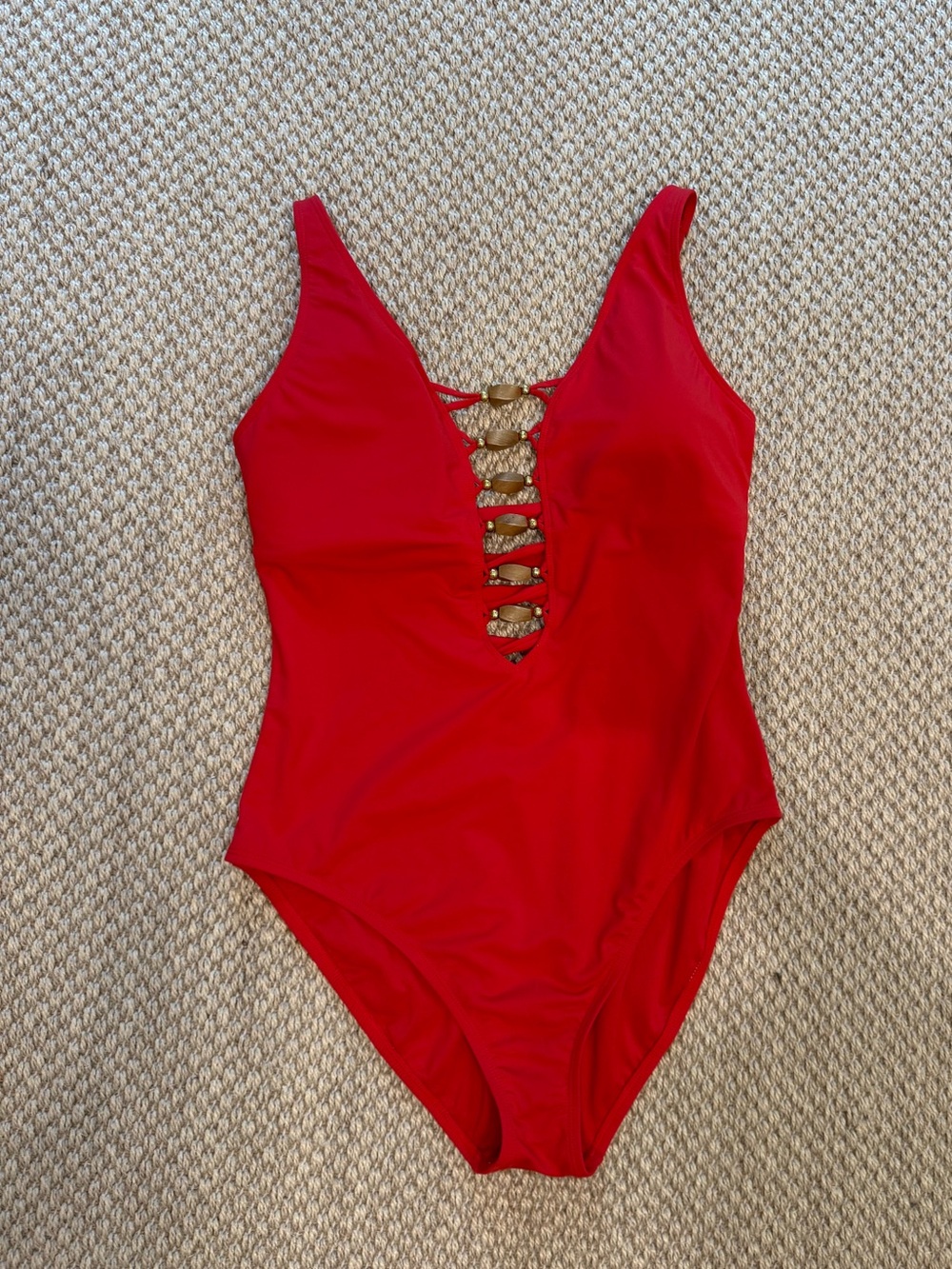 Bleu Rod Beattie KORE Lace Down One-piece Swimsuit Crimson - Picture 4 of 7